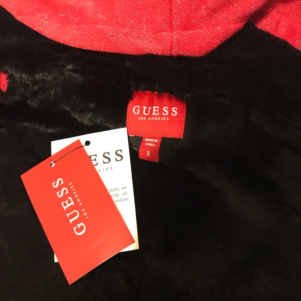 Guess Girl Gabriella Faux Fur Lined Hoodie (Size8) - Picture 3 of 6